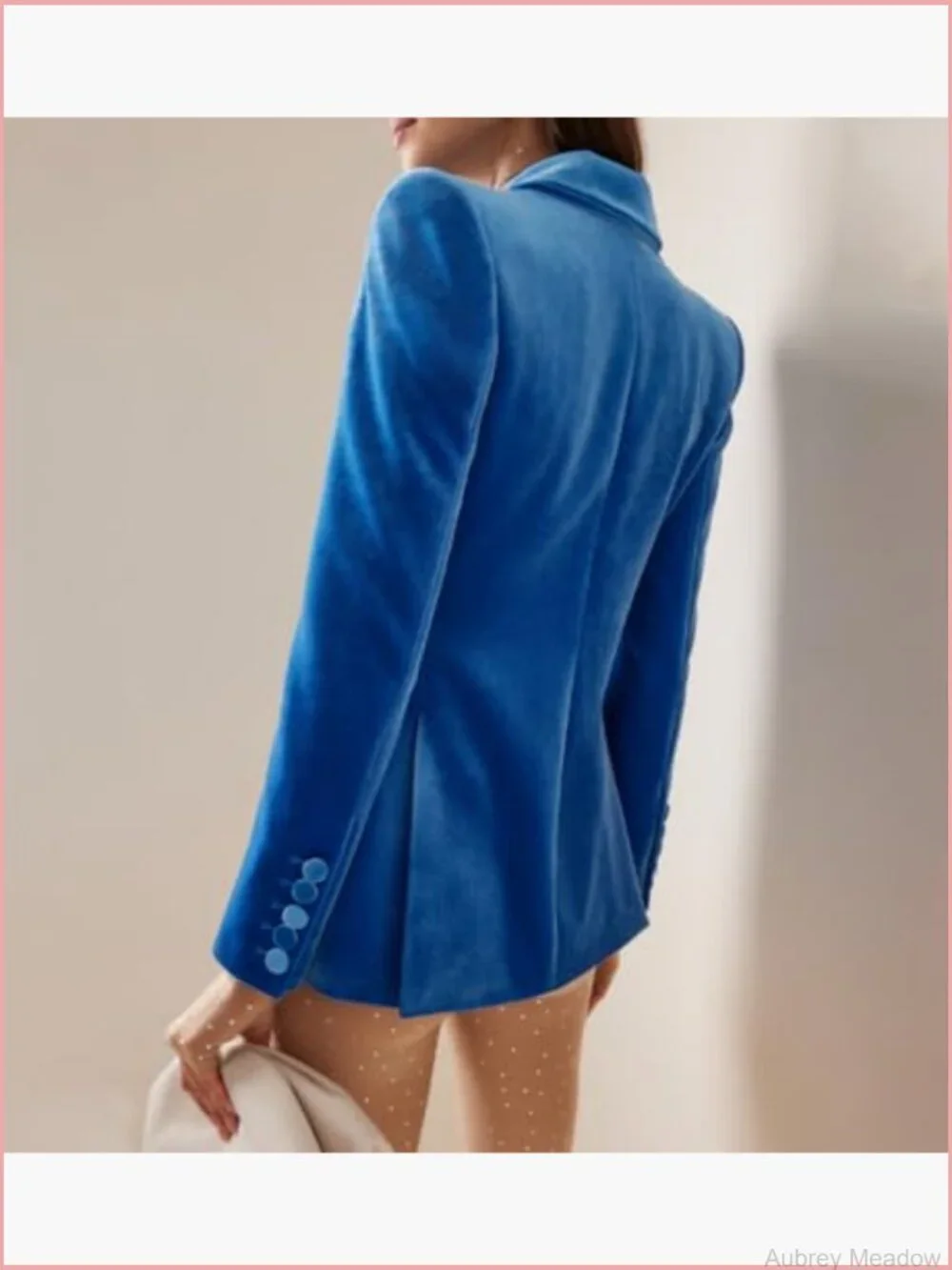 Velvet Blazer for Women Trendy Business Casual Button Up Fall Winter Office